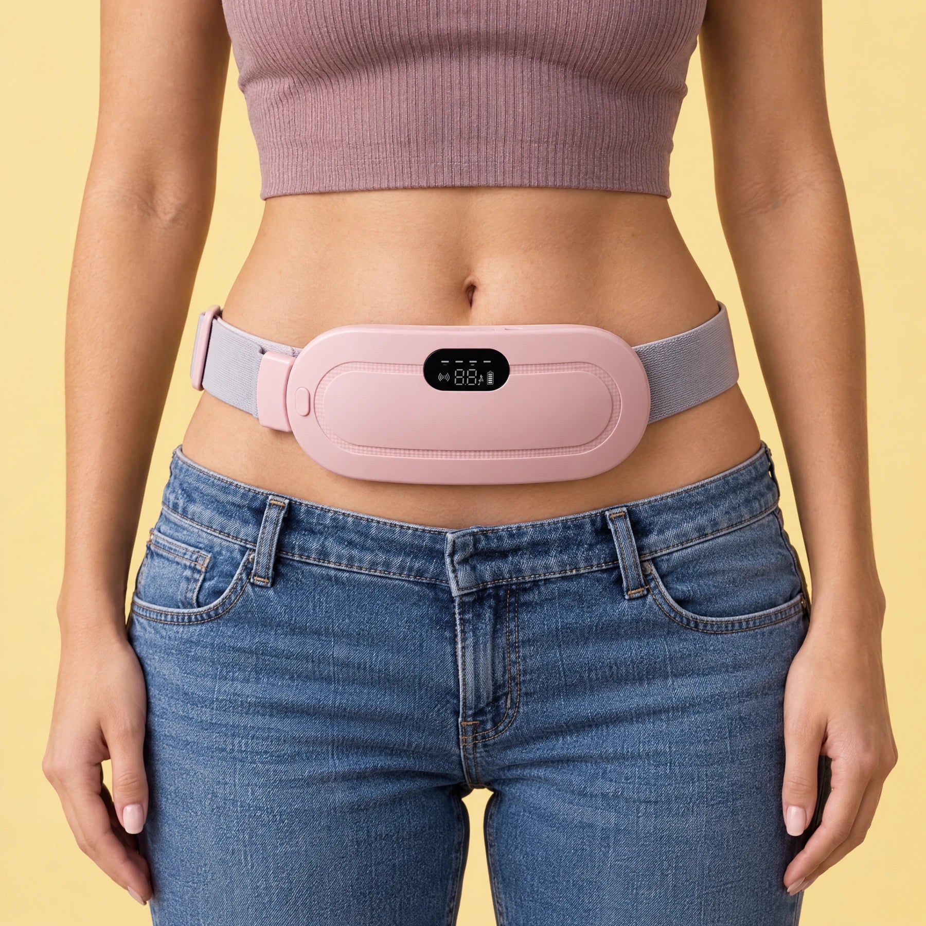 The pink belt worn at the waist